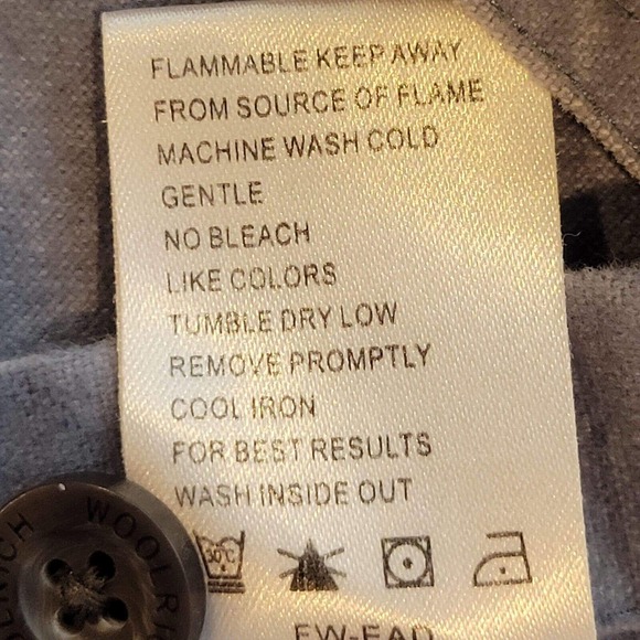 Woolrich Mens Shirt Large Slate Blue Flannel Button Down Long Sleeve Chamois - Picture 7 of 8